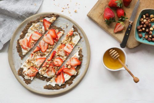 Pizza without the guilt, fresh fruit on a Cali'flour crust - the new white flour