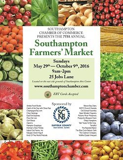 A flyer for the southampton farmers market.
