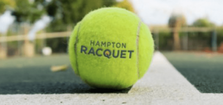 Hampton racquet ball on a tennis court.